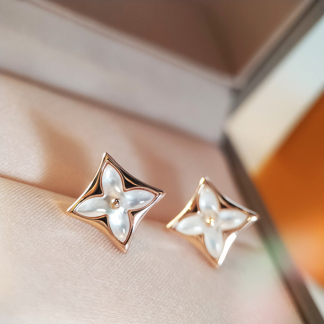 [Glitter Jewelry]STAR MOP PINK GOLD EARRINGS