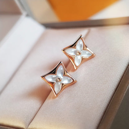 [Glitter Jewelry]STAR MOP PINK GOLD EARRINGS