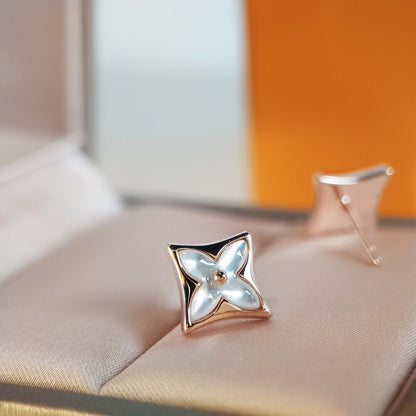 [Glitter Jewelry]STAR MOP PINK GOLD EARRINGS