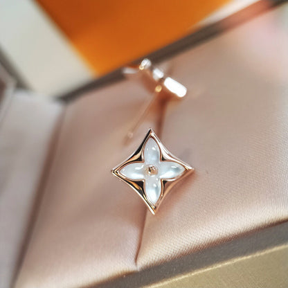 [Glitter Jewelry]STAR MOP PINK GOLD EARRINGS