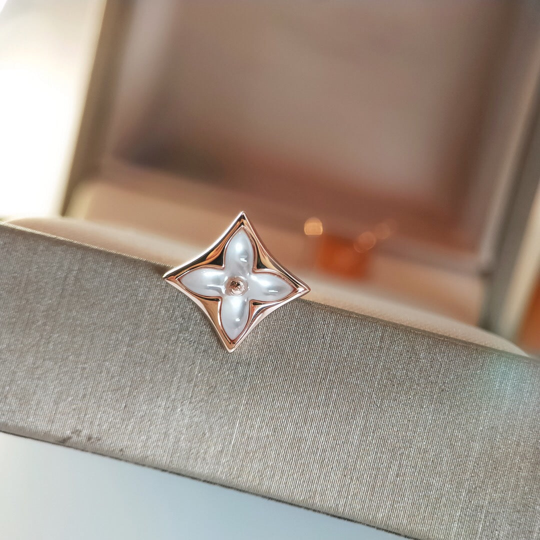 [Glitter Jewelry]STAR MOP PINK GOLD EARRINGS