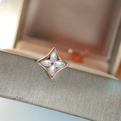 [Glitter Jewelry]STAR MOP PINK GOLD EARRINGS