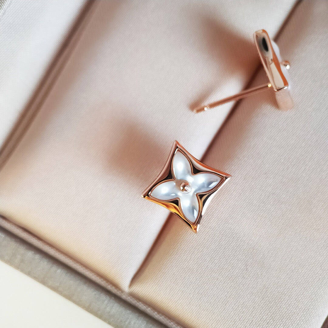 [Glitter Jewelry]STAR MOP PINK GOLD EARRINGS