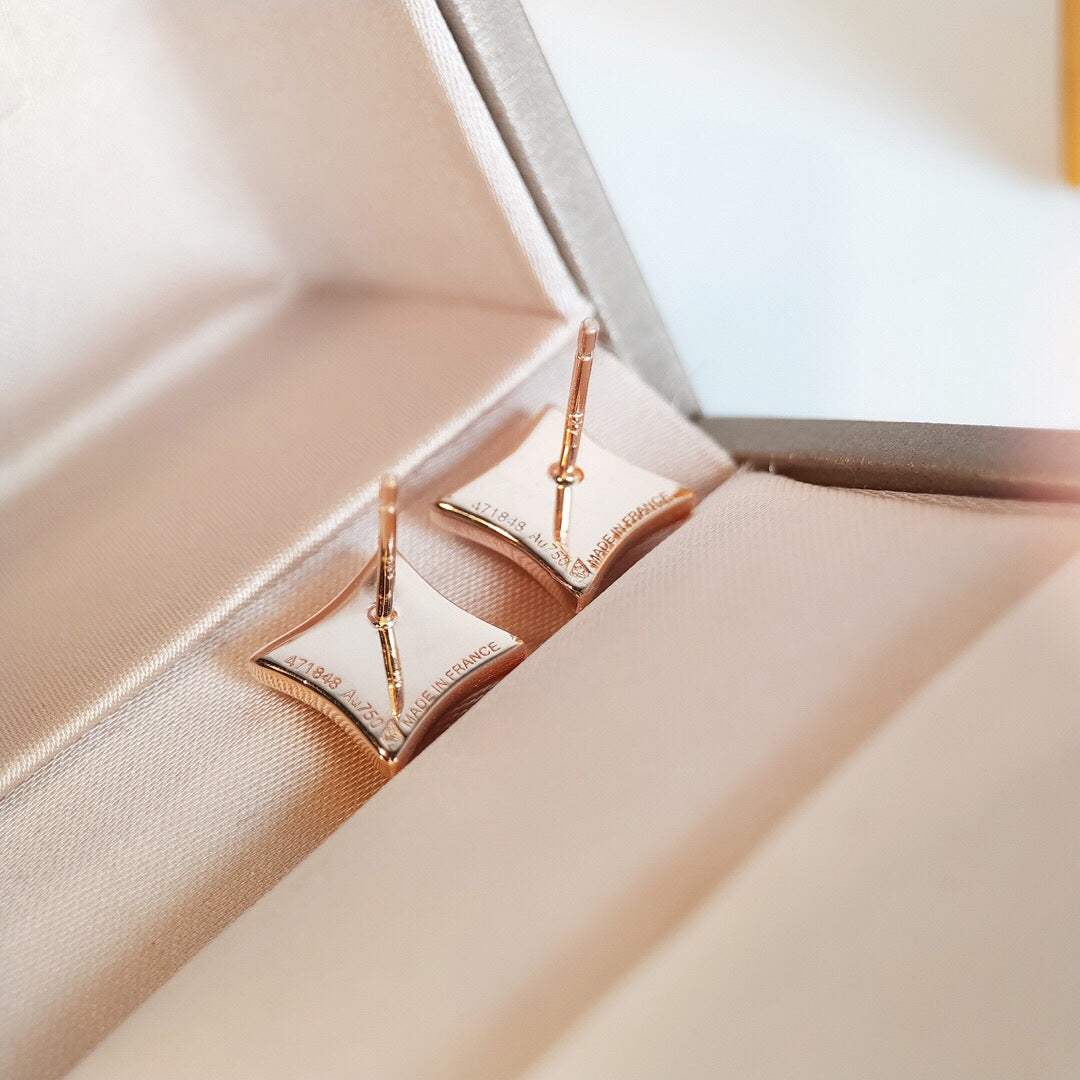 [Glitter Jewelry]STAR MOP PINK GOLD EARRINGS