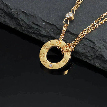 [Glitter Jewelry]LOVE NECKLACE 16MM 2 DIAMONDS