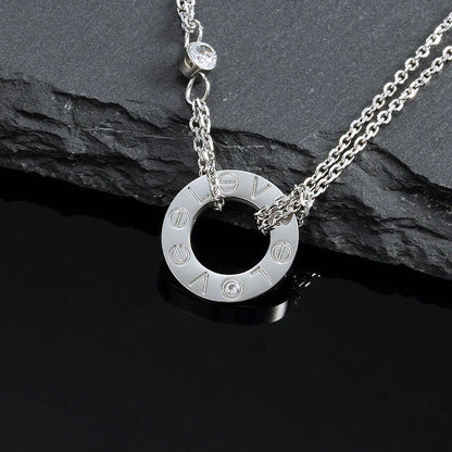 [Glitter Jewelry]LOVE NECKLACE 16MM 2 DIAMONDS