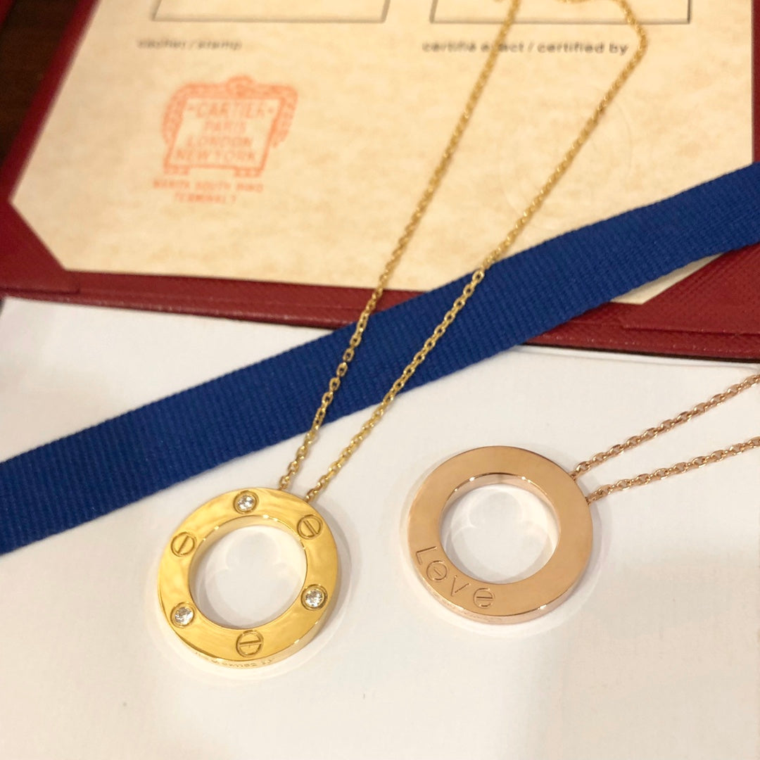 [Glitter Jewelry]LOVE NECKLACE 16MM 3 DIAMONDS