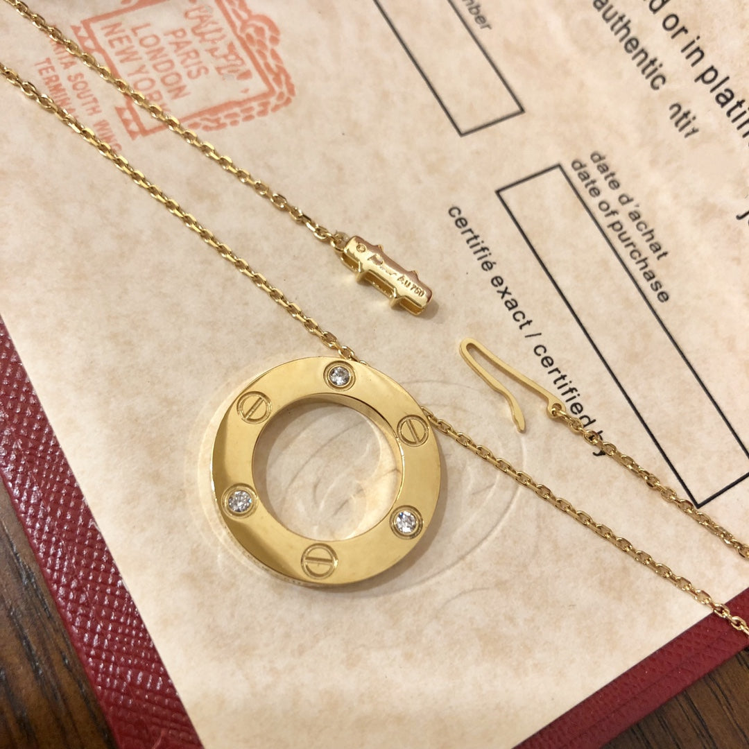 [Glitter Jewelry]LOVE NECKLACE 16MM 3 DIAMONDS