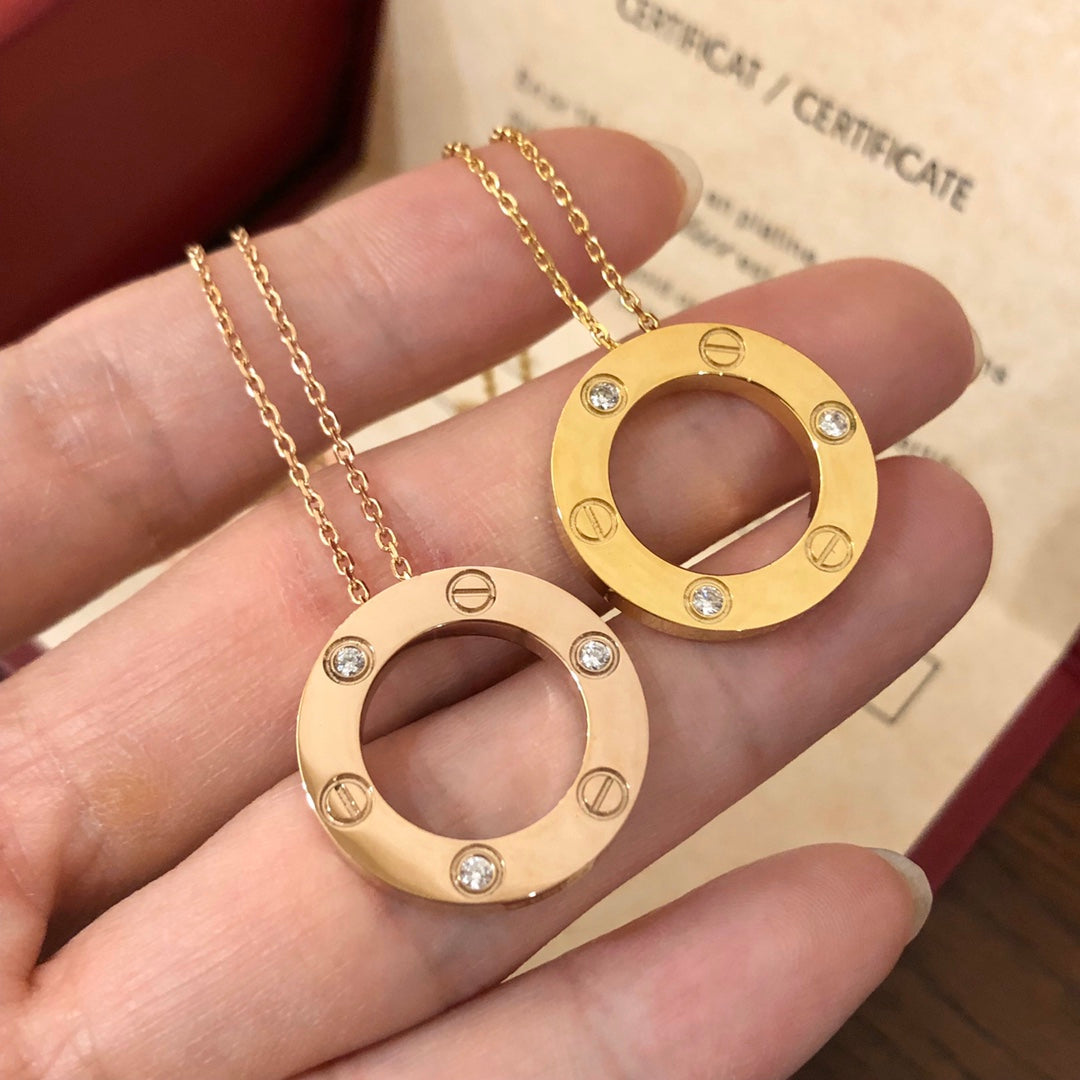 [Glitter Jewelry]LOVE NECKLACE 16MM 3 DIAMONDS