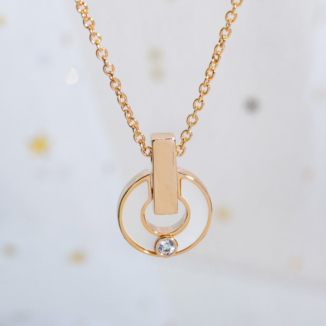 [Glitter Jewelry]GARI NECKLACE PINK GOLD MOP