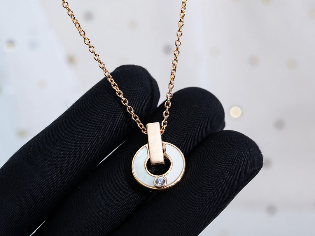 [Glitter Jewelry]GARI NECKLACE PINK GOLD MOP