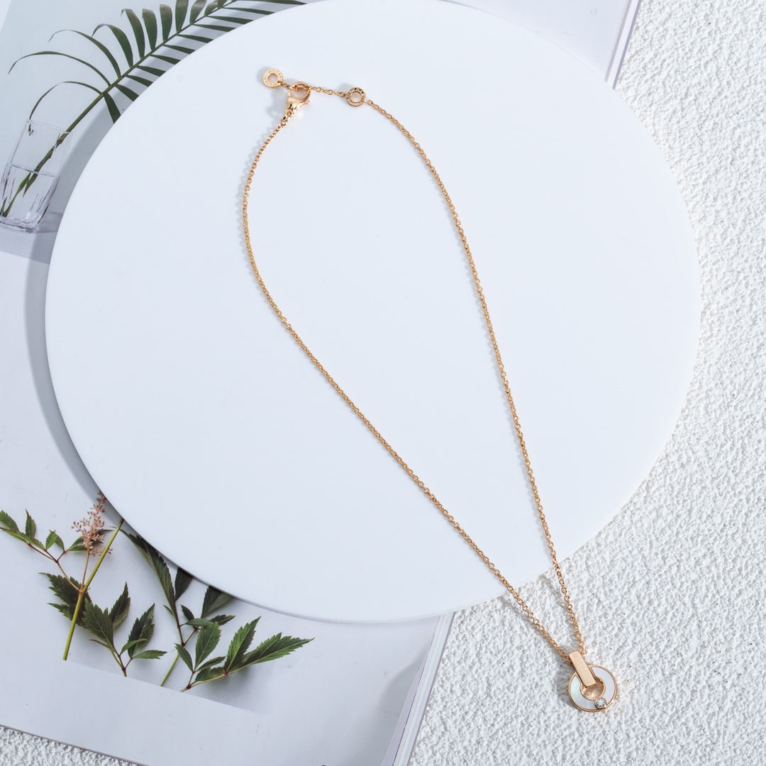 [Glitter Jewelry]GARI NECKLACE PINK GOLD MOP