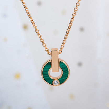 [Glitter Jewelry]GARI NECKLACE PINK GOLD MALACHITE