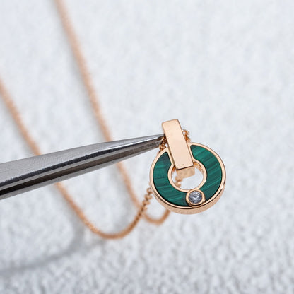 [Glitter Jewelry]GARI NECKLACE PINK GOLD MALACHITE