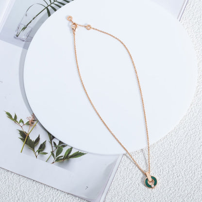 [Glitter Jewelry]GARI NECKLACE PINK GOLD MALACHITE