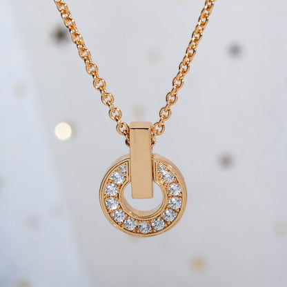 [Glitter Jewelry]GARI NECKLACE PINK GOLD DIAMOND