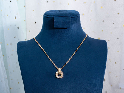 [Glitter Jewelry]GARI NECKLACE PINK GOLD DIAMOND