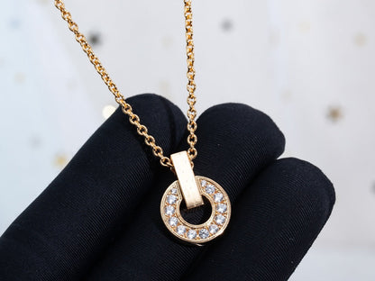 [Glitter Jewelry]GARI NECKLACE PINK GOLD DIAMOND