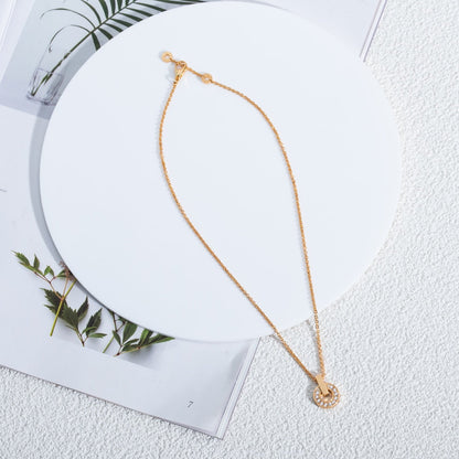 [Glitter Jewelry]GARI NECKLACE PINK GOLD DIAMOND