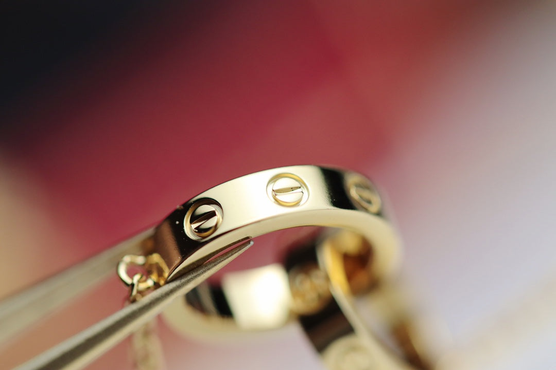 [Glitter Jewelry]LOVE NECKLACE DOUBLE RING GOLD