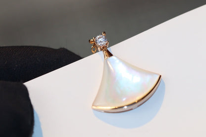 [Glitter Jewelry]DREAM NECKLACE WHITE MOP PINK GOLD 1 DIAMOND