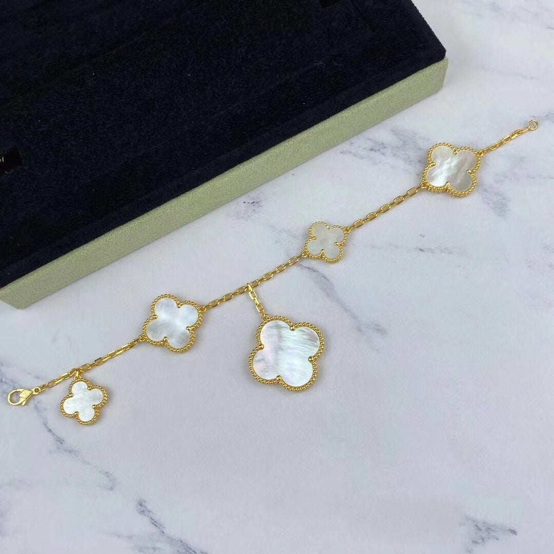[Glitter Jewelry]MAGIC CLOVER MOP GOLD BRACELET 5 MOTIFS