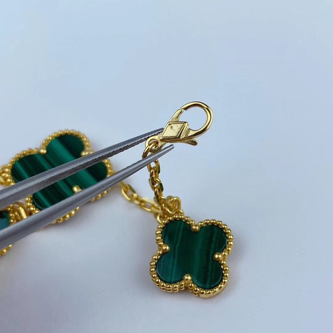 [Glitter Jewelry]MAGIC CLOVER MALACHITE GOLD BRACELET 5 MOTIFS