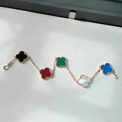 [Glitter Jewelry]CLOVER 5 MOTIFS MULTICOLOR  BRACELET