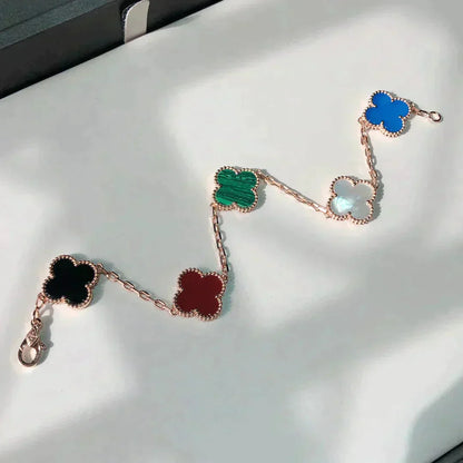 [Glitter Jewelry]CLOVER 5 MOTIFS MULTICOLOR  BRACELET