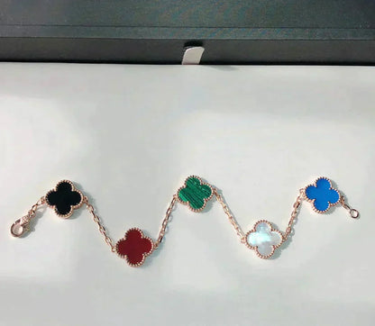 [Glitter Jewelry]CLOVER 5 MOTIFS MULTICOLOR  BRACELET
