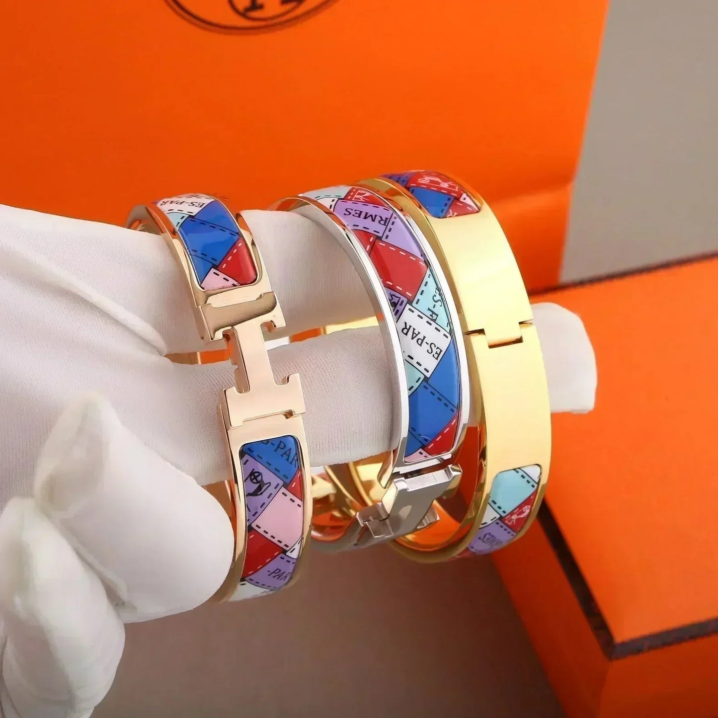 [Glitter Jewelry]H BRACELET DOTTED BORDER 12MM