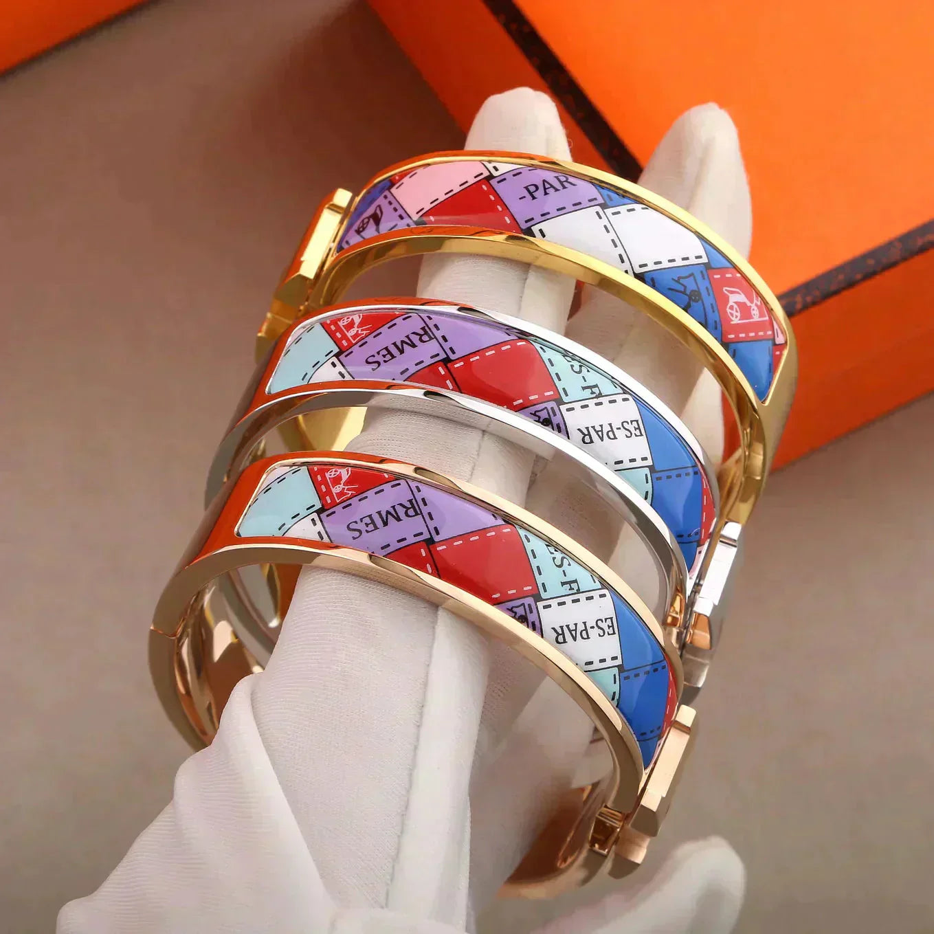 [Glitter Jewelry]H BRACELET DOTTED BORDER 12MM