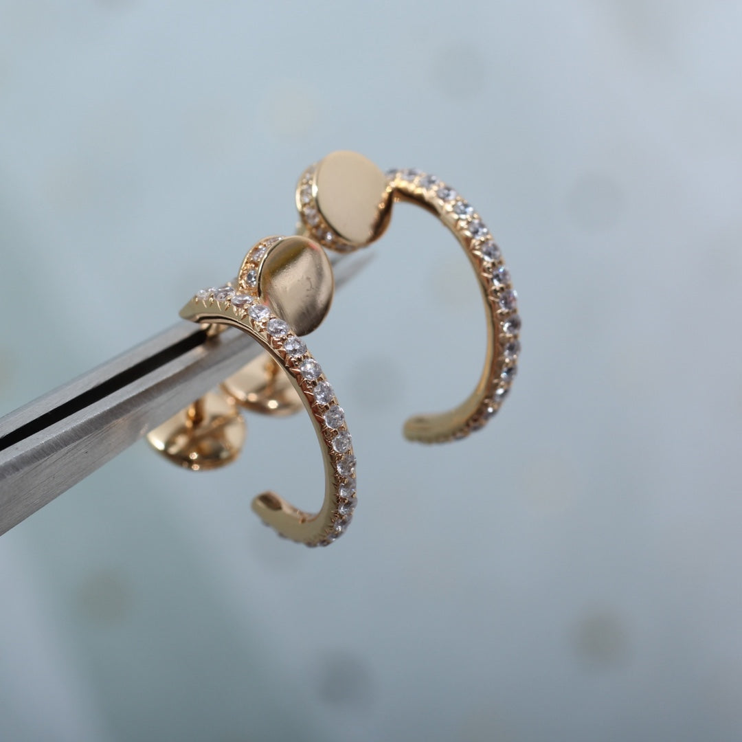 [Glitter Jewelry]JUSTE EARRINGS 12.75MM PINK GOLD DIAMOND