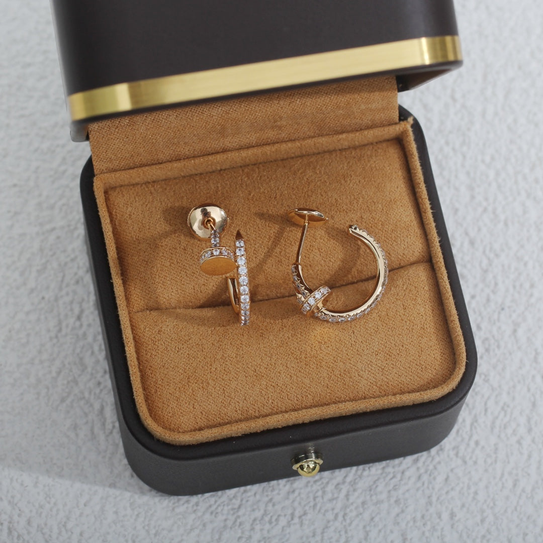[Glitter Jewelry]JUSTE EARRINGS 12.75MM PINK GOLD DIAMOND
