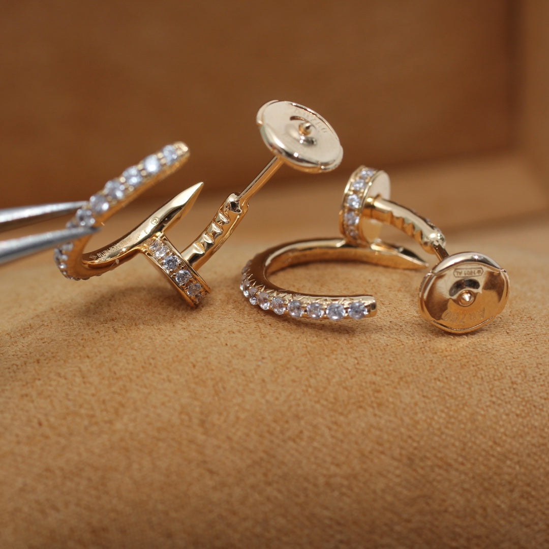 [Glitter Jewelry]JUSTE EARRINGS 12.75MM PINK GOLD DIAMOND