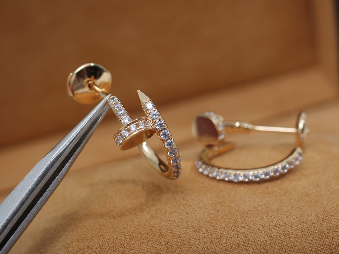[Glitter Jewelry]JUSTE EARRINGS 12.75MM PINK GOLD DIAMOND