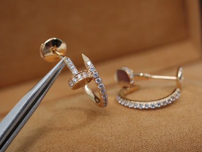 [Glitter Jewelry]JUSTE EARRINGS 12.75MM PINK GOLD DIAMOND