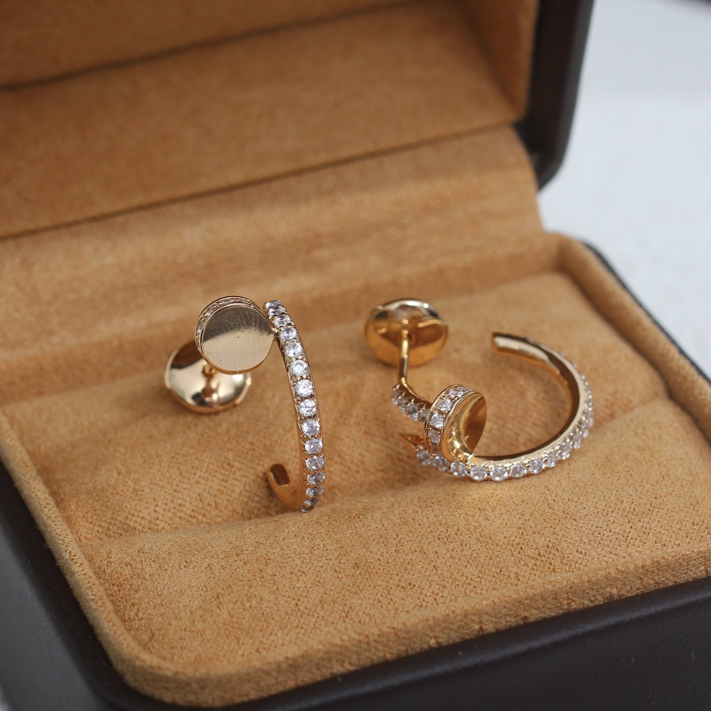[Glitter Jewelry]JUSTE EARRINGS 12.75MM PINK GOLD DIAMOND