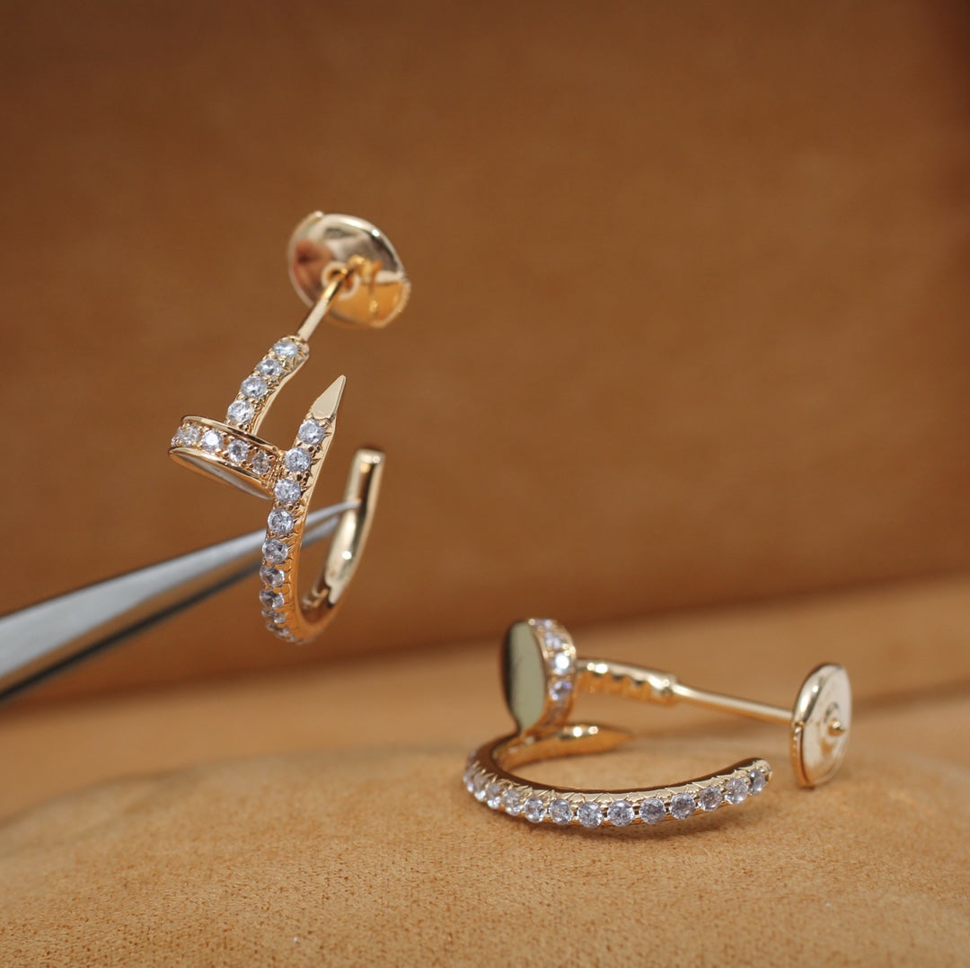 [Glitter Jewelry]JUSTE EARRINGS 12.75MM PINK GOLD DIAMOND