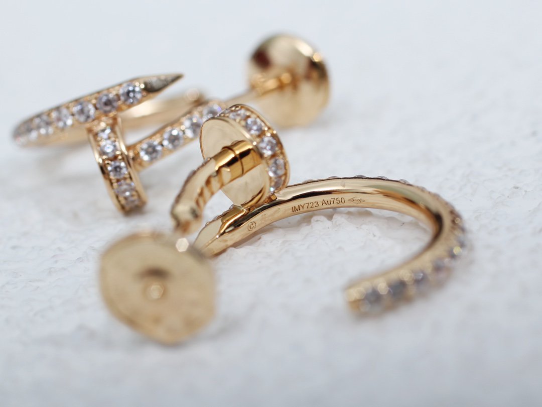 [Glitter Jewelry]JUSTE EARRINGS 12.75MM PINK GOLD DIAMOND