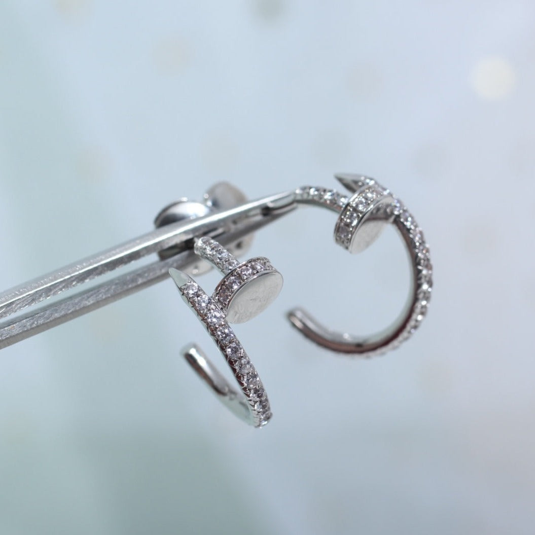 [グリッタージュエリー]JUSTE イヤリング 12.75mm シルバー ダイヤモンド
