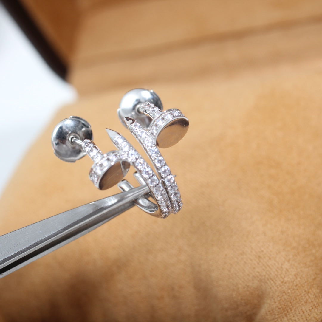 [グリッタージュエリー]JUSTE イヤリング 12.75mm シルバー ダイヤモンド