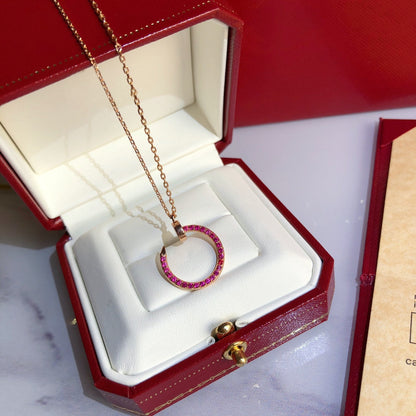 [Glitter Jewelry]JUSTE NECKLACE GOLD RED DIAMONDS