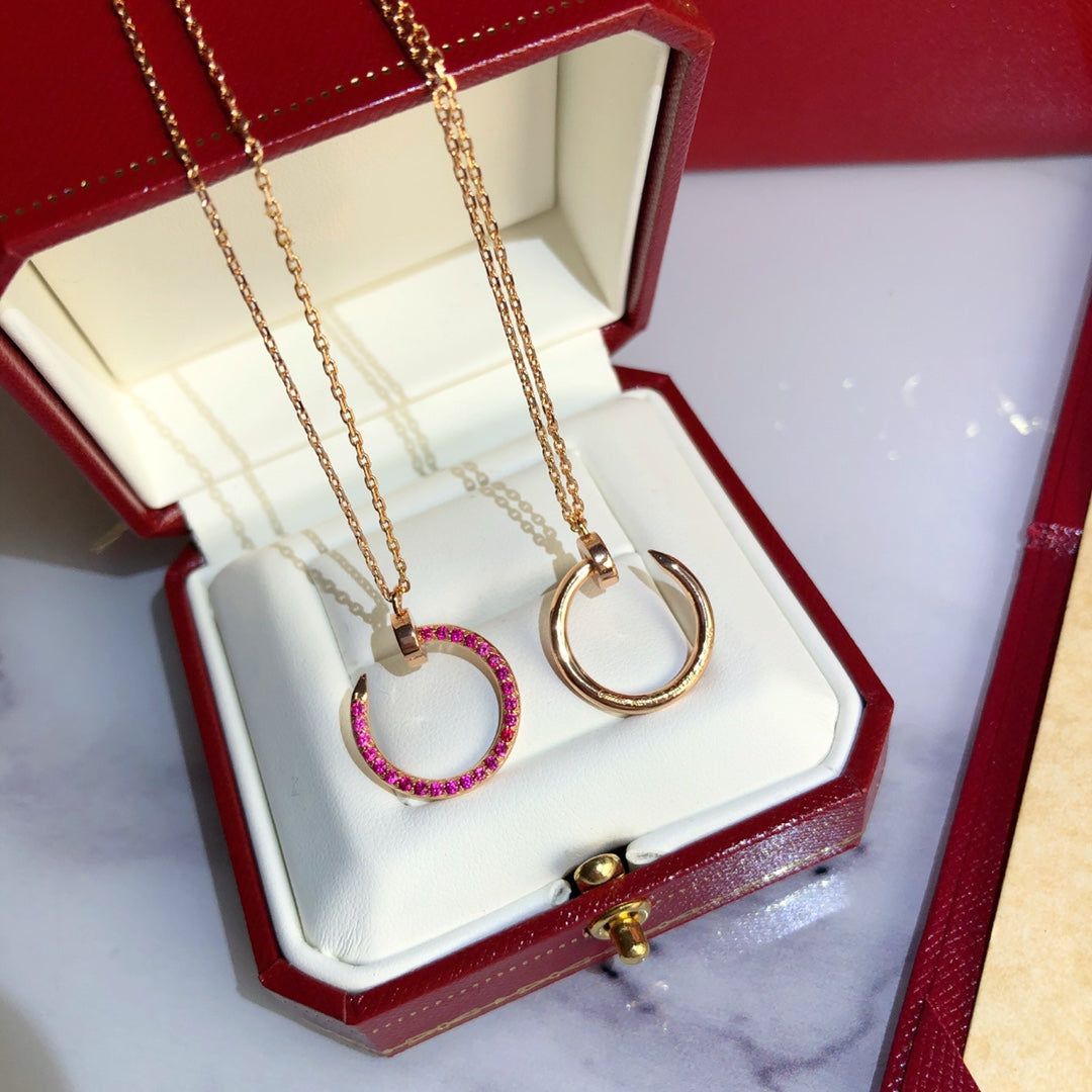 [Glitter Jewelry]JUSTE NECKLACE GOLD RED DIAMONDS