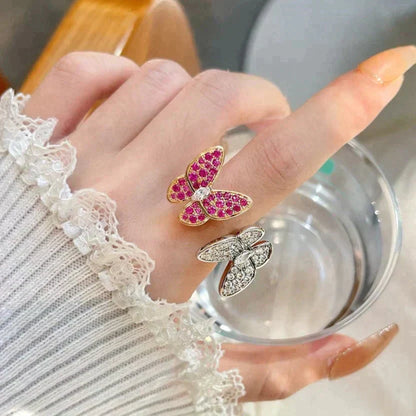 [Glitter Jewelry]TWIN BUTTERFLY DIAMOND RING