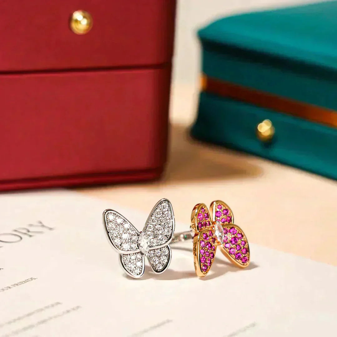 [Glitter Jewelry]TWIN BUTTERFLY DIAMOND RING