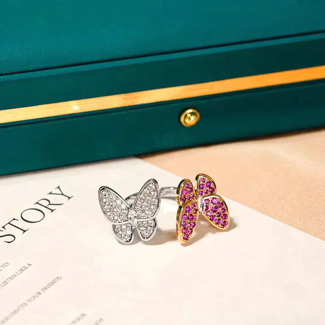 [Glitter Jewelry]TWIN BUTTERFLY DIAMOND RING