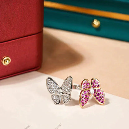 [Glitter Jewelry]TWIN BUTTERFLY DIAMOND RING
