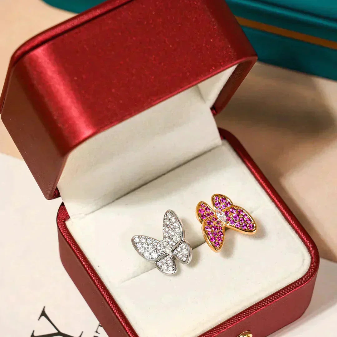 [Glitter Jewelry]TWIN BUTTERFLY DIAMOND RING