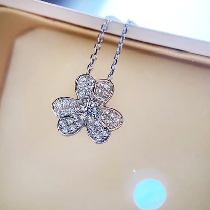 [Glitter Jewelry]CLOVER DIAMOND NECKLACE SILVER
